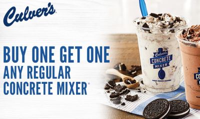 Members of MyCulver's Program Check Your Inbox for a Limited Time BOGO Concrete Mixer Coupon at Culver's
