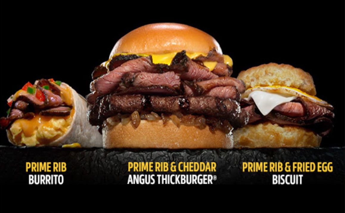 New Prime Rib Burgers, Burritos and Biscuits Available Now at Carl's Jr. New Prime Rib Burgers, Burritos and Biscuits Available Now at Carl's Jr.