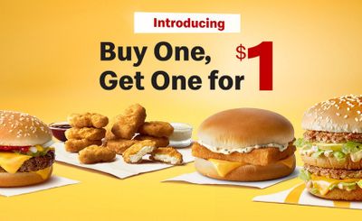 Buy 1 Get 1 For $1 Meals Available at McDonald's for a Limited Time with In-App Orders