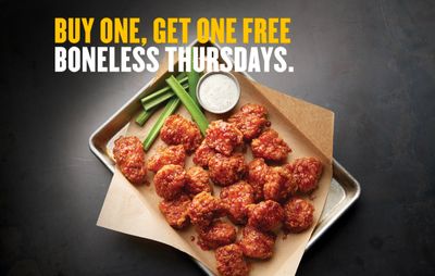 BOGO Boneless Thursdays Now Offered with Boneless Chicken Wings at Buffalo Wild Wings