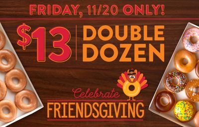 For Today Only (November 20th), Krispy Kreme Selling 2 Dozen Doughnuts for $13
