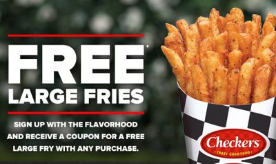 Sign Up for Checkers EClub and Get a Coupon for a Free Large Fries with Purchase