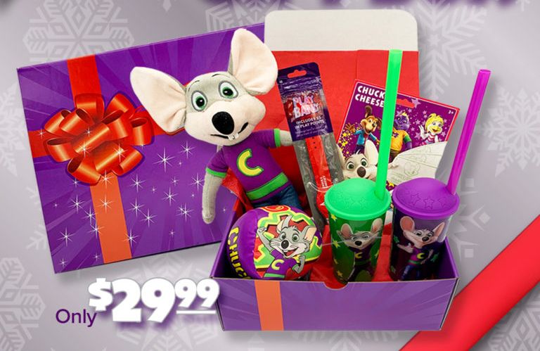 Chuck E. Cheese's New $29.99 Holiday Gift Box Now Available for Pre-Order Chuck E. Cheese's New $29.99 Holiday Gift Box Now Available for Pre-Order