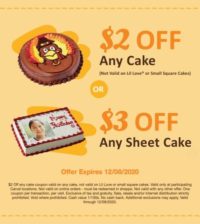 New $2 Off Carvel Cakes and $3 Off Carvel Sheet Cakes Coupons at Carvel