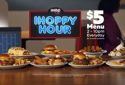 Limited Time Only $5 IHoppy Hour from 2 - 10 pm Daily at IHOP 