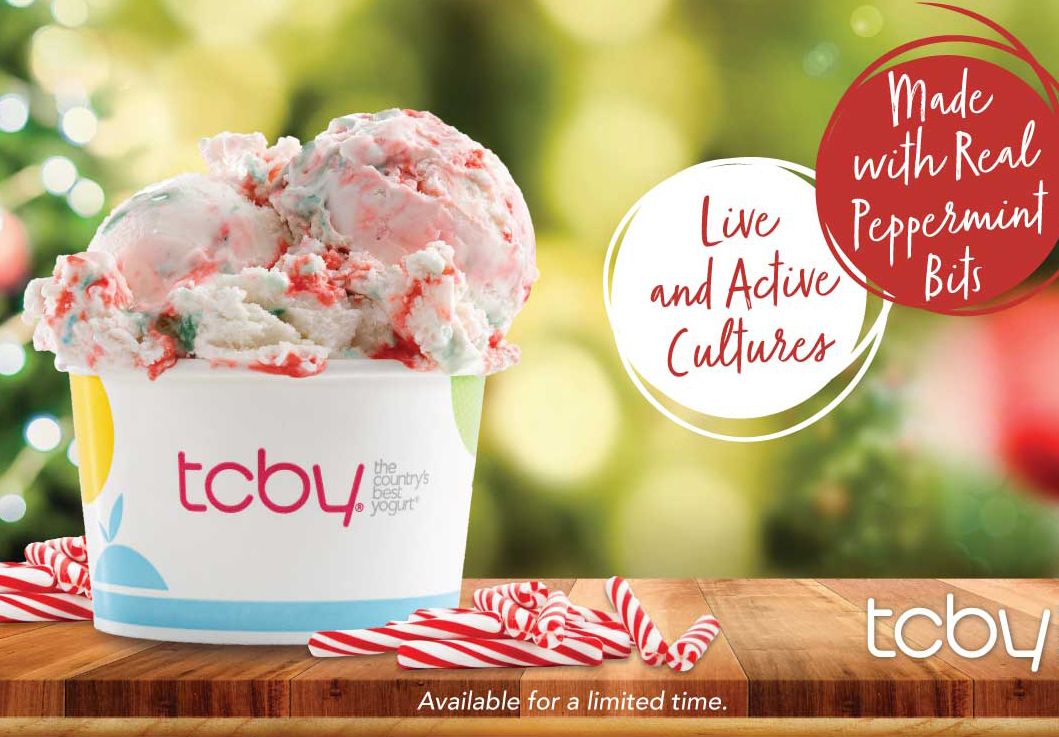 Peppermint Soft Serve and Peppermint Hand Scooped Frozen Yogurt Return to TCBY for the Holidays Peppermint Soft Serve and Peppermint Hand Scooped Frozen Yogurt Return to TCBY for the Holidays