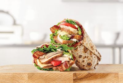 Limited Time Only Market Fresh Cranberry Deep Fried Turkey Wrap Available at Arby's