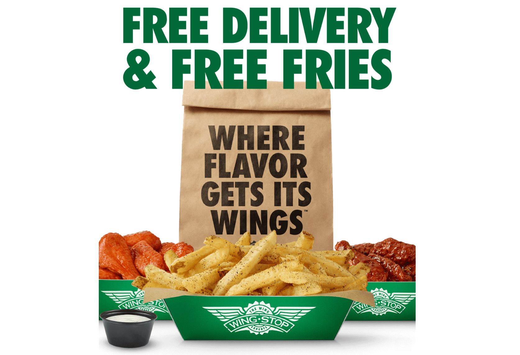 Get Free Fries and Free Delivery with $15+ Online or In-App Orders at Wingstop Get Free Fries and Free Delivery with $15+ Online or In-App Orders at Wingstop