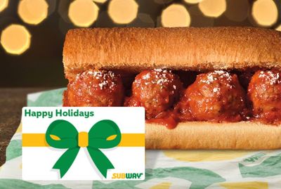 Get a 6 Inch Sub for Free with a $25 Subway Gift Card Purchase for a Limited Time Only