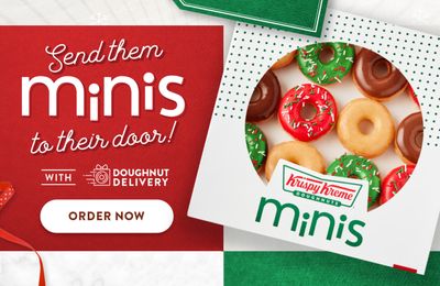New 16 Piece Boxes of Festive Holiday Mini Doughnuts Arrive at Krispy Kreme