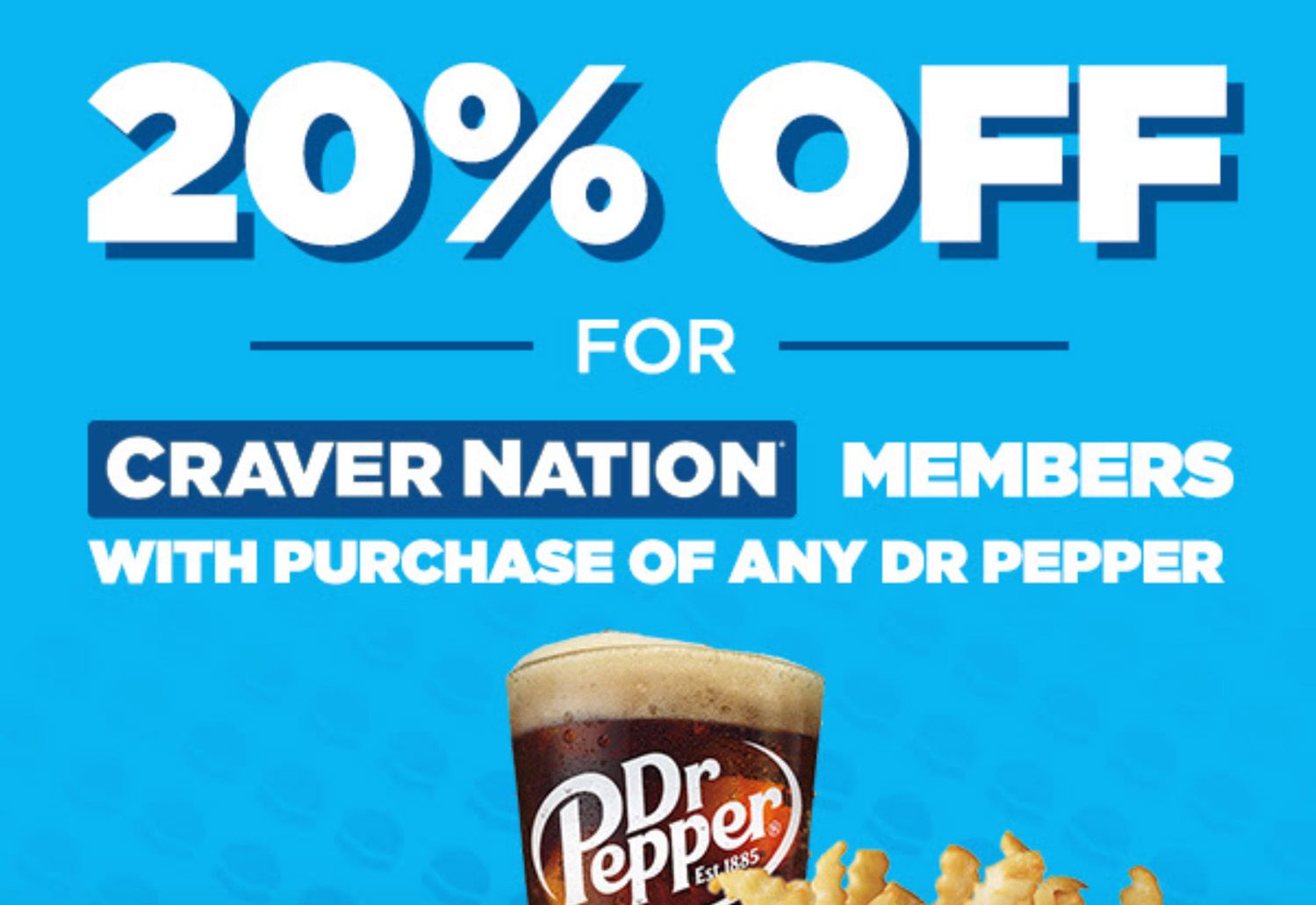 White Castle Craver Nation Members will Receive 20% Off with the In-App Purchase of Any Dr. Pepper Beverage