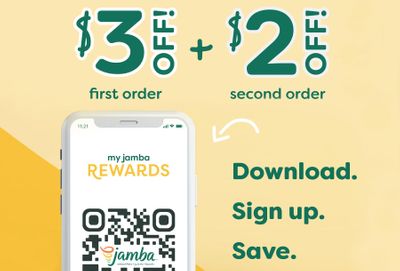 Newly Download the Jamba App and Join My Jamba Rewards to Save $3 with a $10+ In-App Purchase 
