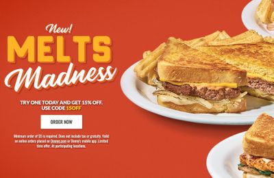 Get 15% Off a Denny's Melt Sandwich with Denny's New Promo Code for a Limited Time Only