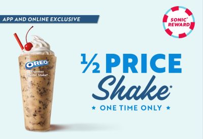 Newly Download the Sonic Drive-in App and Receive a Shake at Half Price