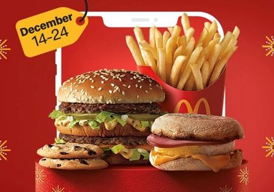 With $1+ In-app Purchases, Get Daily Give Aways at McDonald's through to December 24