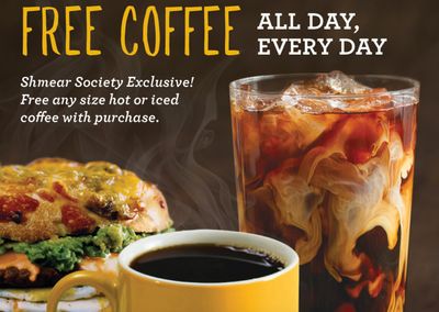 Shmear Society Members at Einstein Bros. Bagels will Receive Free Coffee with Purchase for a Limited Time Only 