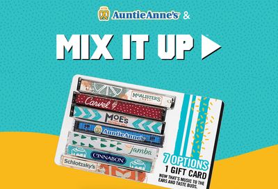 For a Limited Time Save $10 on a $50 New Mix It Up eGift Card Purchase at Auntie Anne's Pretzels