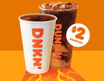 DD Rewards Members will Receive a Medium Extra Charged Coffee for Only $2 at Dunkin' Donuts Through to January 26