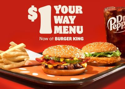 Burger King Rolls Out the New, Limited Time Only $1 Your Way Menu: Save on Burgers, Sandwiches & More