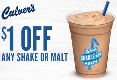 Culver's has Sent MyCulver's Rewards Members a New Coupon for $1 Off Any Regular Shake or Malt