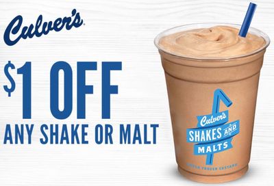 Culver's has Sent MyCulver's Rewards Members a New Coupon for $1 Off Any Regular Shake or Malt