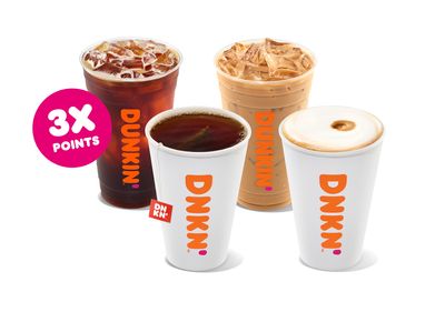 On January 22 Only, DD Perks Members Will Collect Triple the Points at Dunkin' Donuts with Hot or Cold Drink Purchases