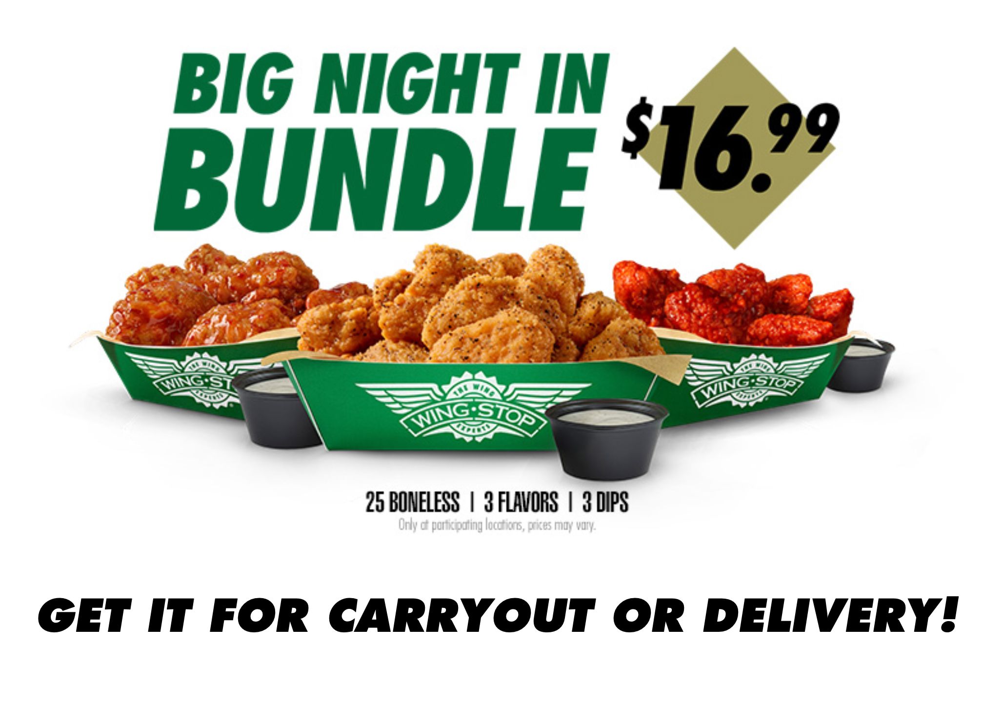 For a Limited Time Only Wingstop Launches the $16.99 Big Night In Bundle with Boneless Chicken Wings & Dip