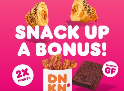 Through to February 19, DD Perks Members Will Earn 2X the Points on Croissant Stufers & More at Dunkin' Donuts