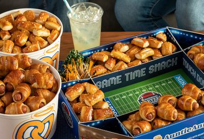 This Weekend Only Get Free Delivery and 20% Off When You Order from the Football Favorites Menu Using the Pretzel Perks App at Auntie Anne's Pretzels