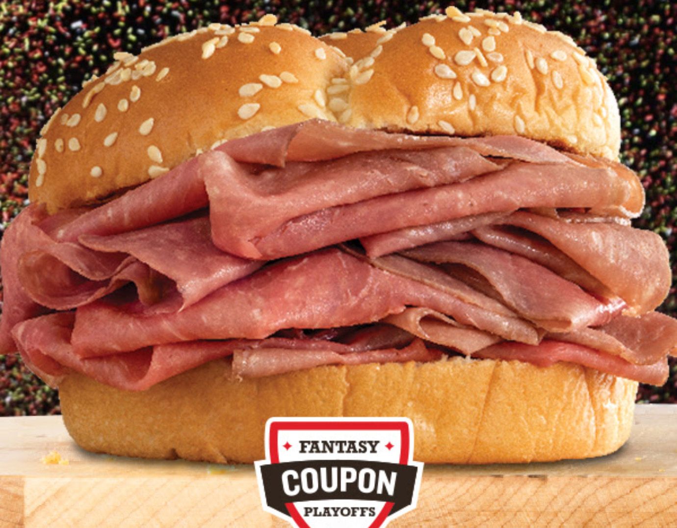 Arby's Emails eClub Members a Free Roast Beef Sandwich with Purchase Offer to Conclude the Fantasy Coupon Playoffs Arby's Emails eClub Members a Free Roast Beef Sandwich with Purchase Offer to Conclude the Fantasy Coupon Playoffs