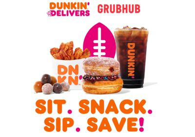 Get $5 Off When You Order $15+ from Dunkin' Donuts Using Grubhub Through to February 8