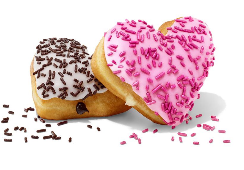The Heart-Shaped Brownie Batter Donut and Cupid's Choice Donut Land at Dunkin' Donuts for Valentine's Day The Heart-Shaped Brownie Batter Donut and Cupid's Choice Donut Land at Dunkin' Donuts for Valentine's Day