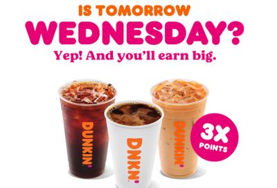 On February 17, DD Perks Members Can Earn Triple the Rewards Points on Hot or Iced Drinks at Dunkin' Donuts