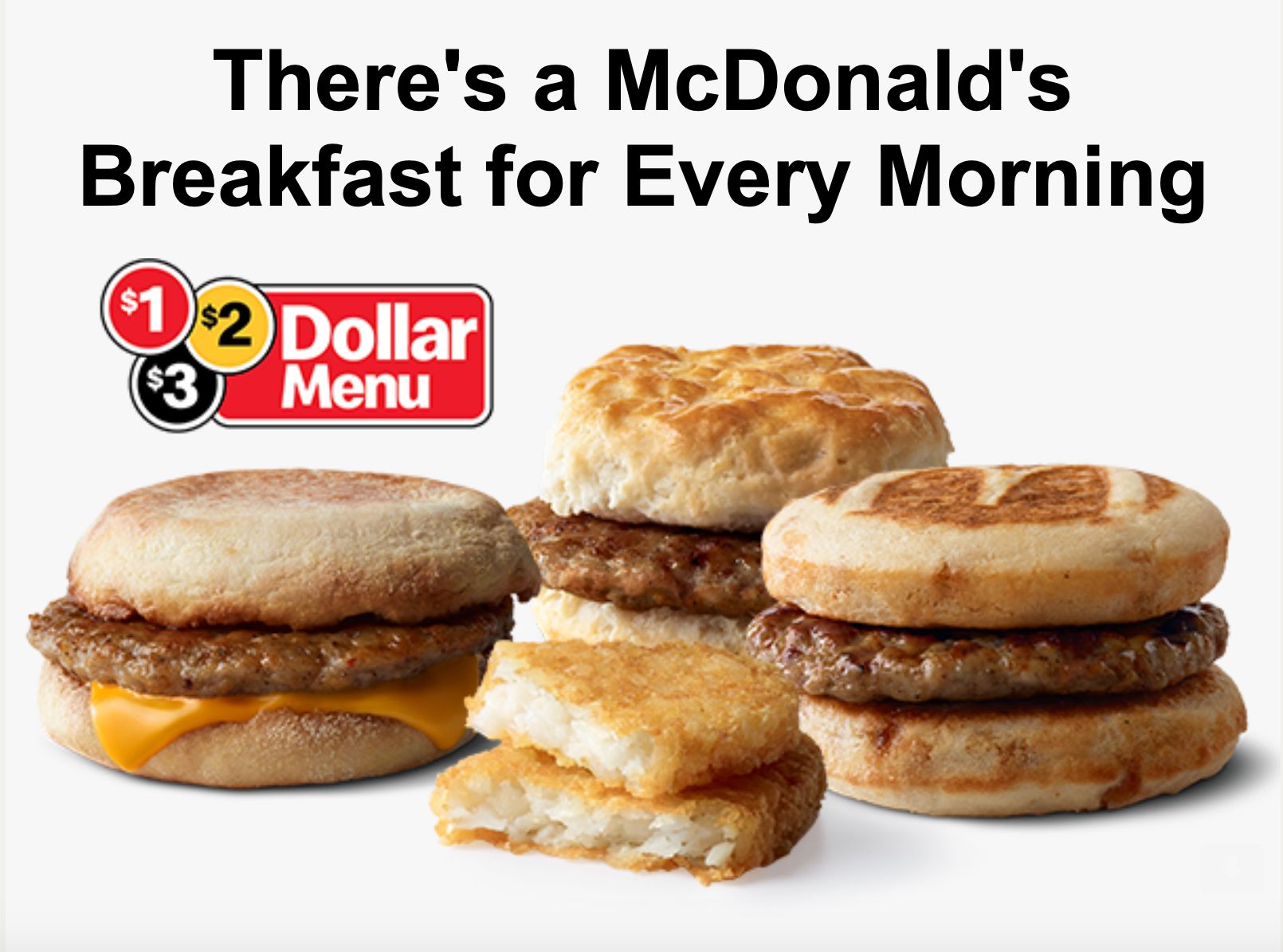 Save on Breakfast with the $1 $2 $3 Dollar Menu at McDonald's 