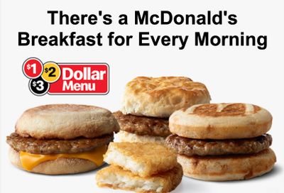 Save on Breakfast with the $1 $2 $3 Dollar Menu at McDonald's 