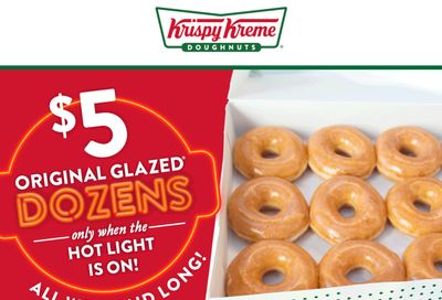 Save Big with $5 Original Glazed Dozens During Hot Light Hours Only at Krispy Kreme Through to February 28