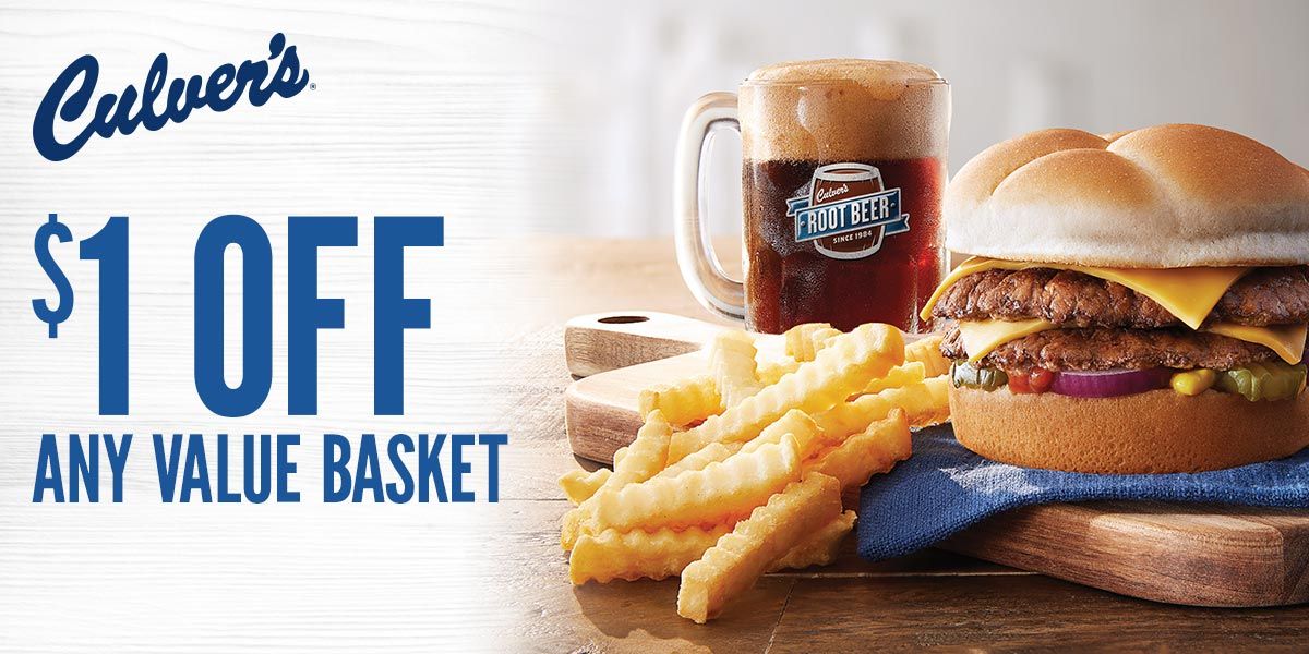 MyCulver's Members Check Your Inbox for a $1 Off Coupon Valid for a Limited Time at Culver's MyCulver's Members Check Your Inbox for a $1 Off Coupon Valid for a Limited Time at Culver's