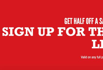 GET HALF OFF A SANDWICH WHEN YOU SIGN UP FOR THE ARBY'S EMAIL LIST!