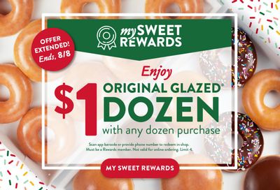 Buy 1 Dozen and Get a Second Original Glazed Dozen for $1 at Krispy Kreme with a New Rewards Member-Exclusive Deal