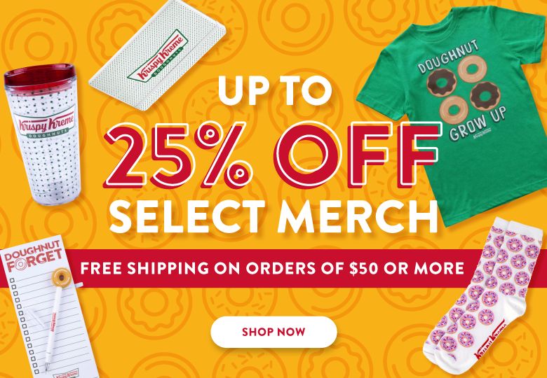 Save Up to 25% Off Select Krispy Kreme Online Merch with Free Shipping on $50+ Orders