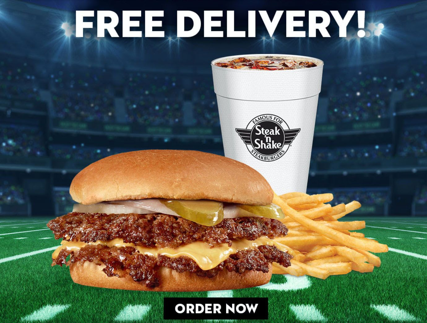 Two Days Only: Get Free Delivery with $10+ In-app or Online Orders this Weekend at Steak ’n Shake Two Days Only: Get Free Delivery with $10+ In-app or Online Orders this Weekend at Steak ’n Shake