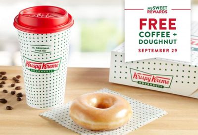 Rewards Members will Receive a Free Coffee and Doughnut In-shop at Krispy Kreme on National Coffee Day