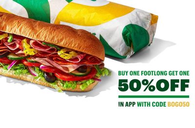 Buy 1 Footlong, Get Another at 50% Off with Online Subway Orders Using a New Promo Code 