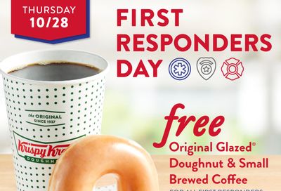 First Responders Can Receive a Free Small Coffee and Original Glazed Doughnut In-shop at Krispy Kreme on October 28