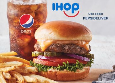Get a $0 Delivery Fee When You Add a Pepsi to Your In-app or Online IHOP Order this Weekend Only
