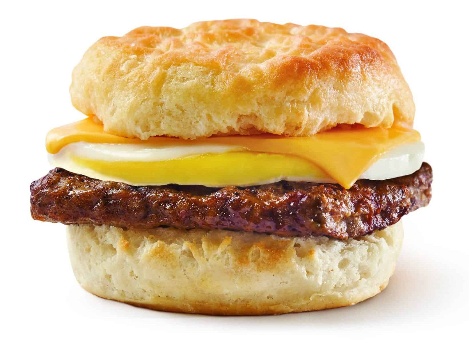 This November Get $1 Breakfast Sandwiches at Wendy's Including the Sausage or Bacon, Egg & Cheese Biscuit