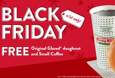 This Black Friday Receive a Free Original Glazed Doughnut and Small Coffee In-shop at Krispy Kreme