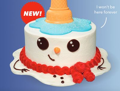 Black Friday Free Ice Cream Cake Give-away: First 1000 People will Receive a Free Brrr the Snowman Cake Online with Promo Code at Baskin-Robbins