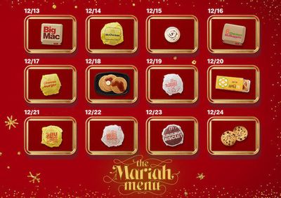 Enjoy a Free Daily Give Away Through the Mariah Menu with a $1 In-app Purchase at McDonald's this Holiday Season