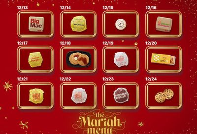 Enjoy a Free Daily Give Away Through the Mariah Menu with a $1 In-app Purchase at McDonald's this Holiday Season